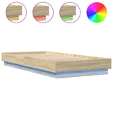 Bed frame without mattress with LED lights 100x200 cm