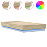 Bed frame without mattress with LED lights 90x190 cm