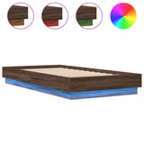 Bed frame without mattress with LED lights 90x190 cm