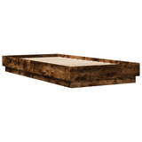 Cadre de lit sans matelas chêne fumé 100x200 cm bois ingénierie