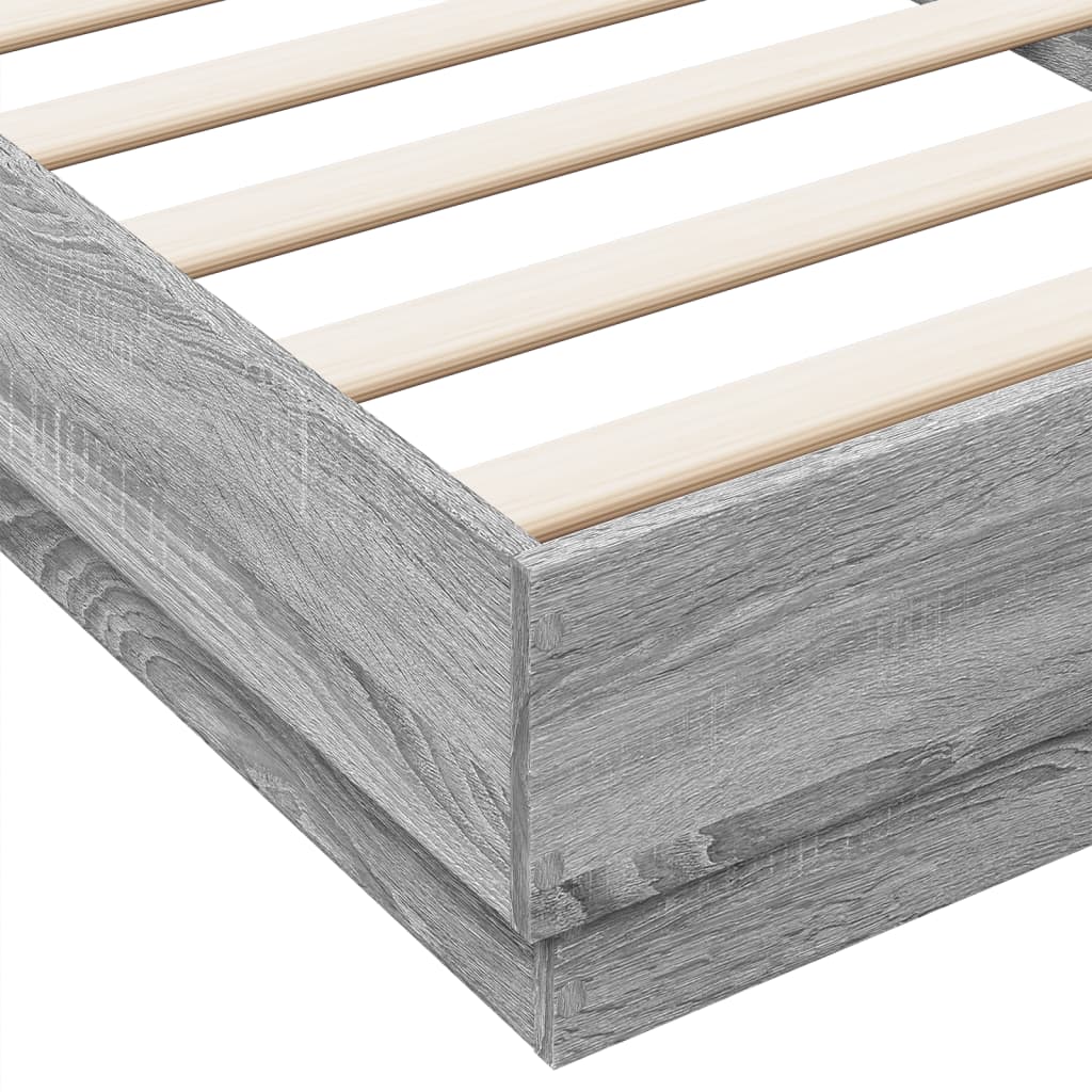 Bed frame without mattress sonoma gray 100x200 cm