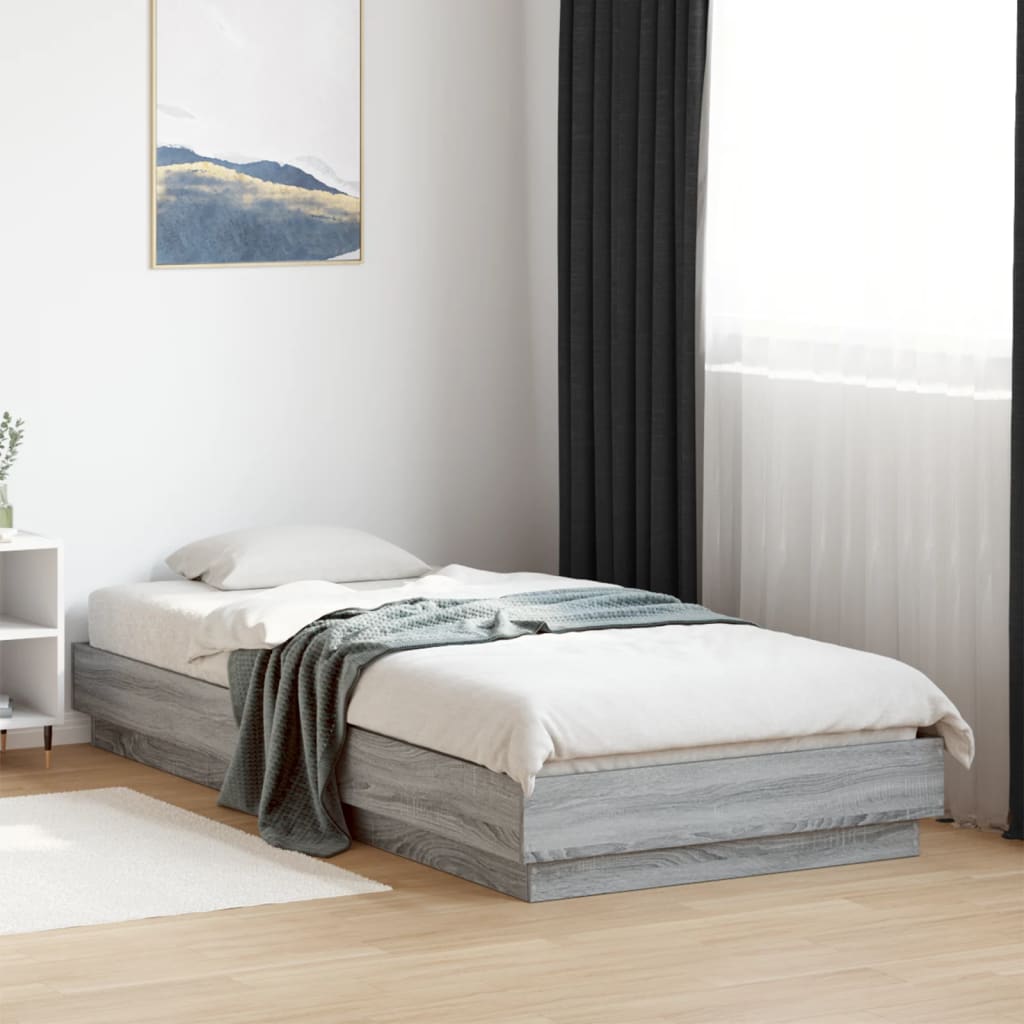 Cadre de lit sans matelas sonoma gris 100x200 cm