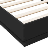 Cadre de lit sans matelas noir 90x190 cm bois ingénierie