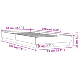 Bed frame without mattress sonoma oak 90x190 cm