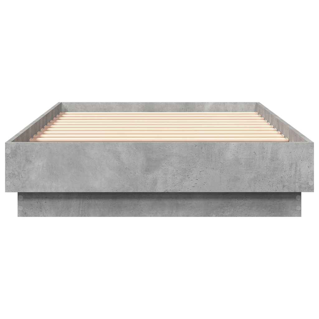 Cadre de lit sans matelas gris béton 90x190 cm