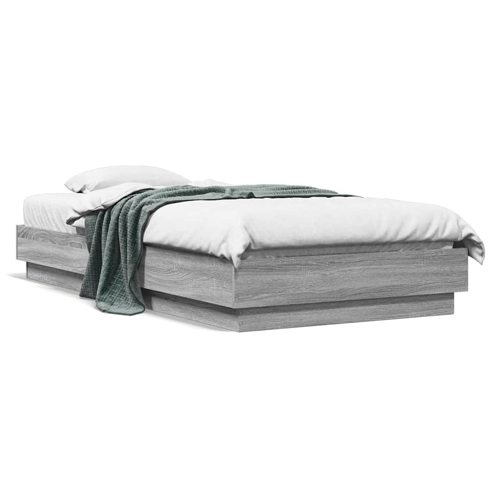 Cadre de lit sans matelas sonoma gris 90x190 cm