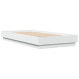 Cadre de lit sans matelas blanc 75x190 cm bois d'ingénierie