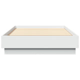 Cadre de lit sans matelas blanc 75x190 cm bois d'ingénierie