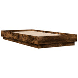 Cadre de lit sans matelas chêne fumé 75x190cm bois d'ingénierie