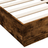 Cadre de lit sans matelas chêne fumé 75x190cm bois d'ingénierie