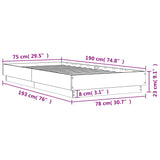 Cadre de lit sans matelas sonoma gris 75x190 cm