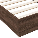 Bed frame without mattress brown oak 75x190cm engineered wood