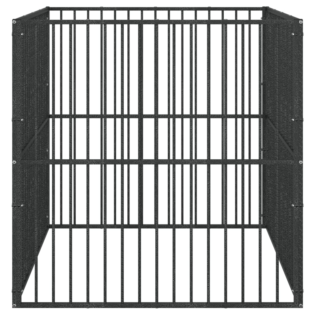 Hundepark 4 Paneele aus schwarz verzinktem Stahl