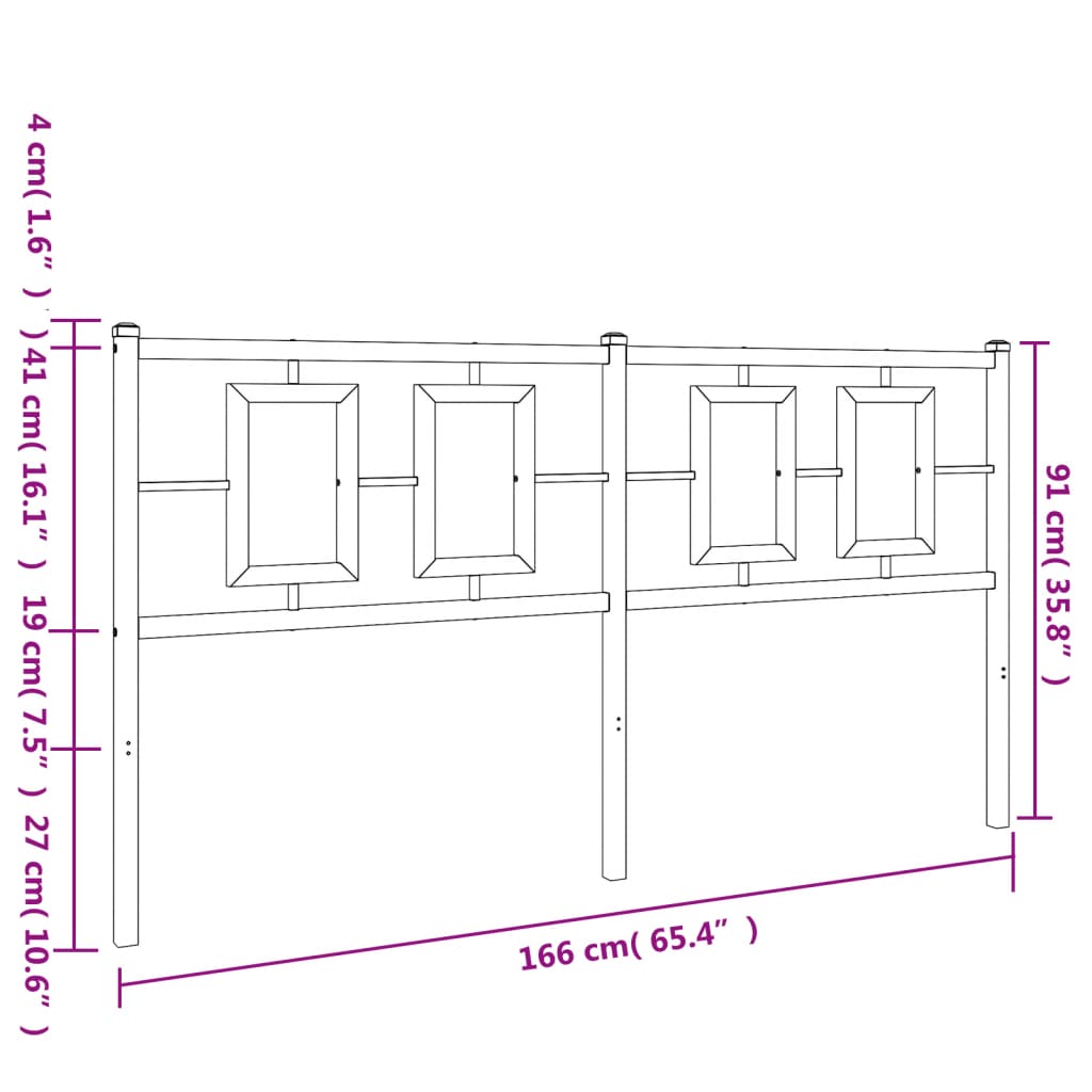 Tête de lit métal noir 160 cm