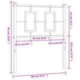 Tête de lit métal blanc 75 cm