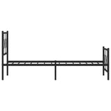 Metal bed frame without mattress with black footboard 90x200 cm