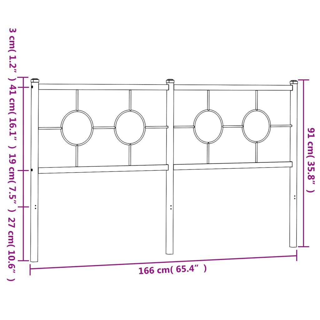 Tête de lit métal noir 160 cm