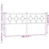 Tête de lit métal noir 193 cm