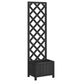 Planter with black trellis solid fir wood