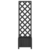 Planter with black trellis solid fir wood