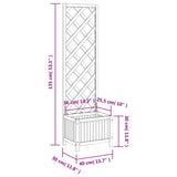 Planter with black trellis solid fir wood