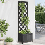 Planter with black trellis solid fir wood