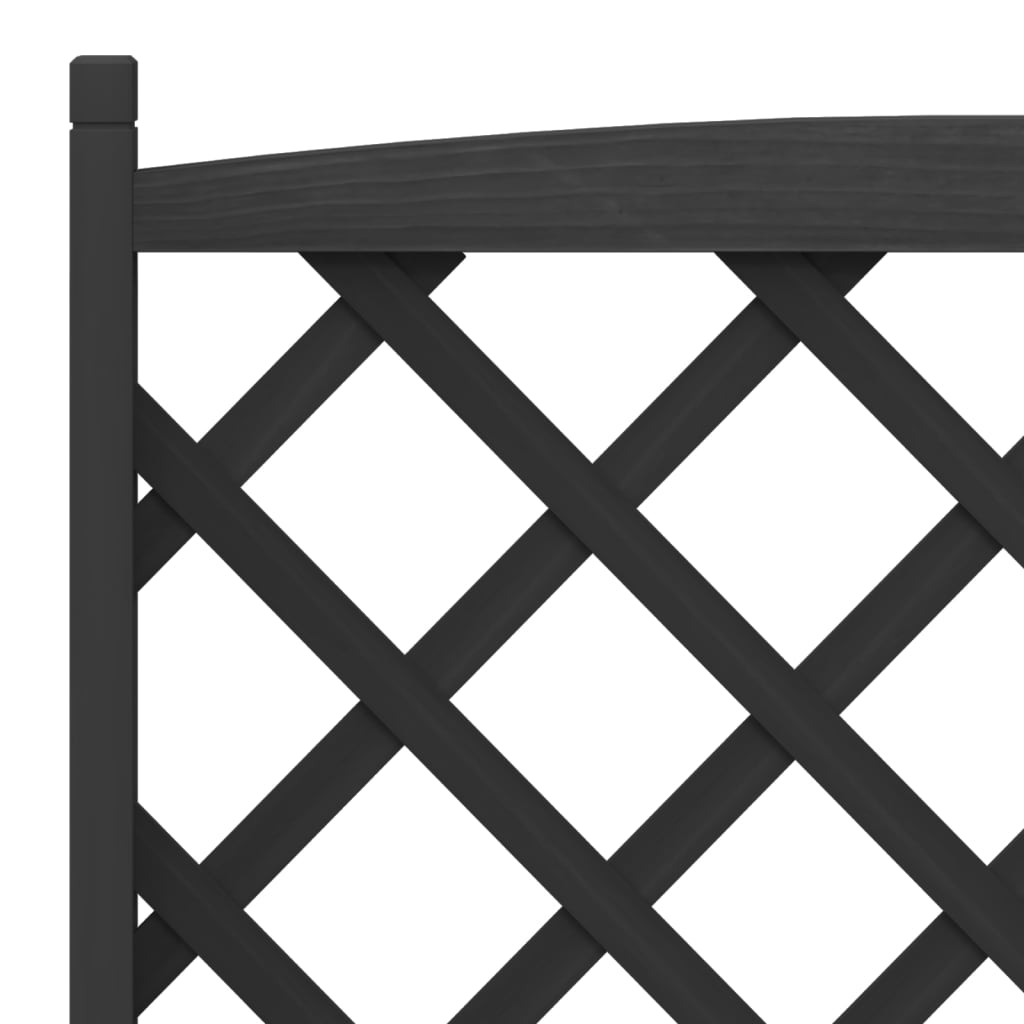 Planter with black trellis solid fir wood