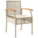 Chaises de jardin coussins lot de 2 beige résine tressée acacia