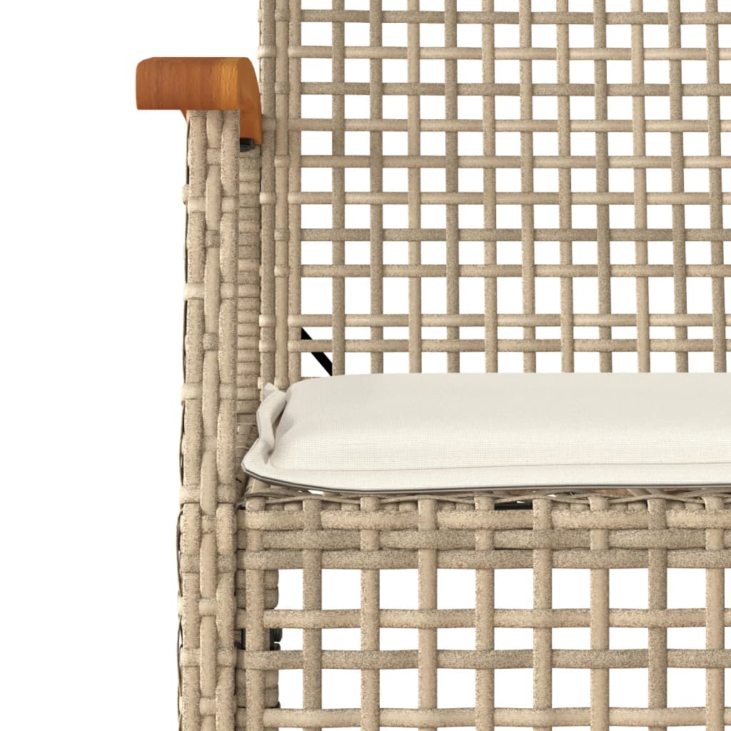 Chaises de jardin coussins lot de 4 beige résine tressée acacia