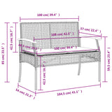 Banc de jardin avec coussin gris résine tressée et acacia