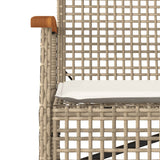 Banc de jardin avec coussin beige résine tressée et acacia