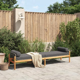 Banc de jardin avec coussin gris résine tressée acacia