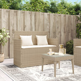 Banc de jardin avec coussins beige résine tressée