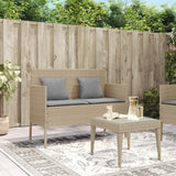 Banc de jardin avec coussins beige résine tressée