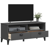 Meuble TV VIKEN gris anthracite bois de pin solide