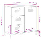 VIKEN weißes Sideboard 80x40x80 cm, Holzwerkstoff