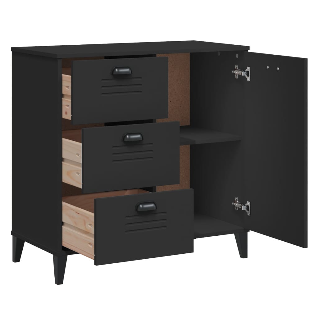 Buffet VIKEN noir 80x40x80 cm bois d'ingénierie