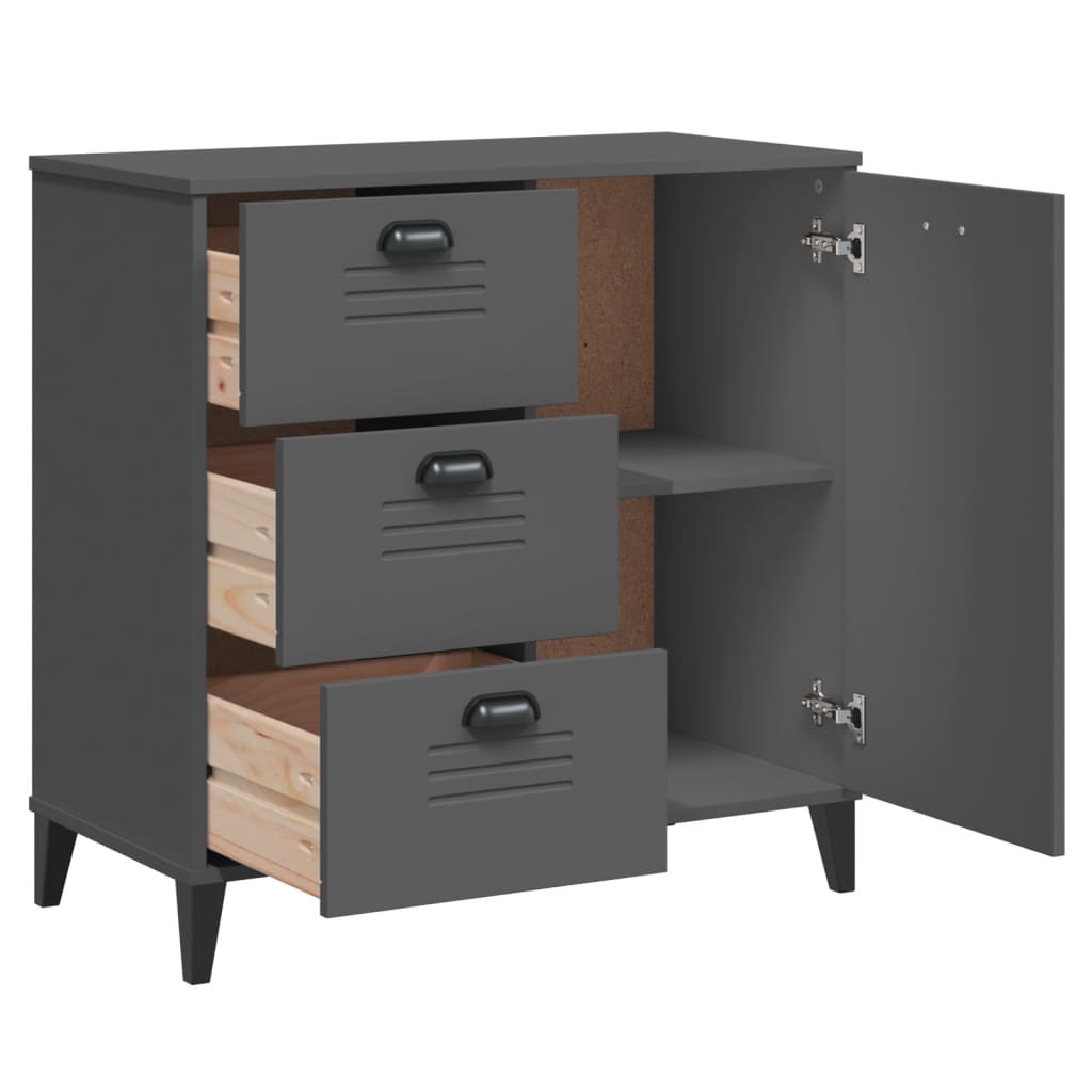 Buffet VIKEN gris anthracite 80x40x80 cm bois d'ingénierie