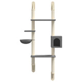 Wall-mounted cat tree with scratching post dark grey 180 cm