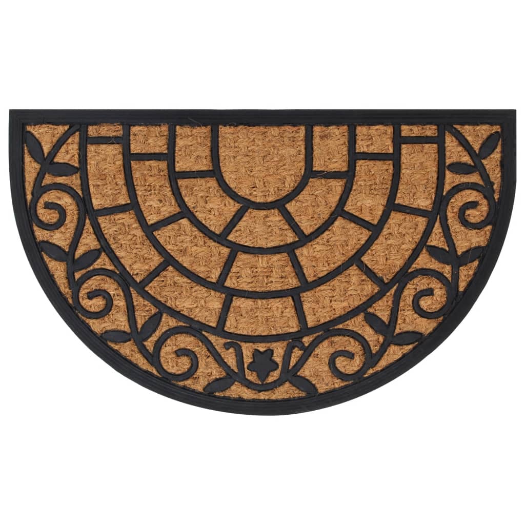 Tapis de porte demi-rond 45x75 cm caoutchouc et fibre de coco