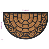 Tapis de porte demi-rond 45x75 cm caoutchouc et fibre de coco