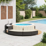 Bancs de spa avec coussins 2 pcs noir résine tressée