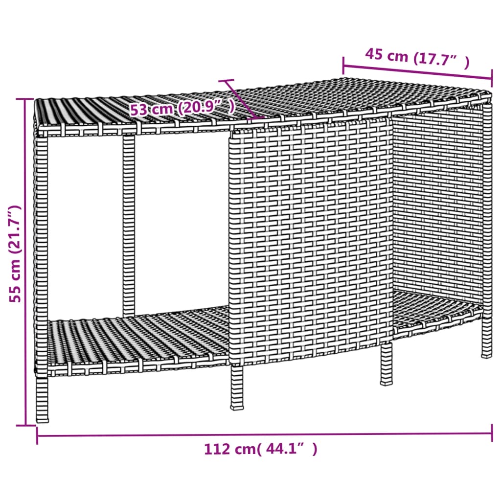 Étagères de rangement pour spa 2 pcs gris résine tressée