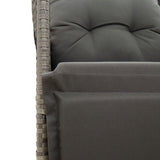 Chaise inclinable de jardin avec coussins gris résine tressée