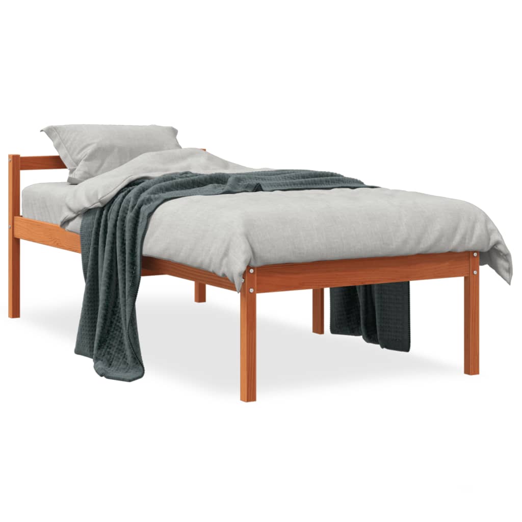 Seniorenbett ohne Matratze 75x190 cm aus massivem Kiefernholz