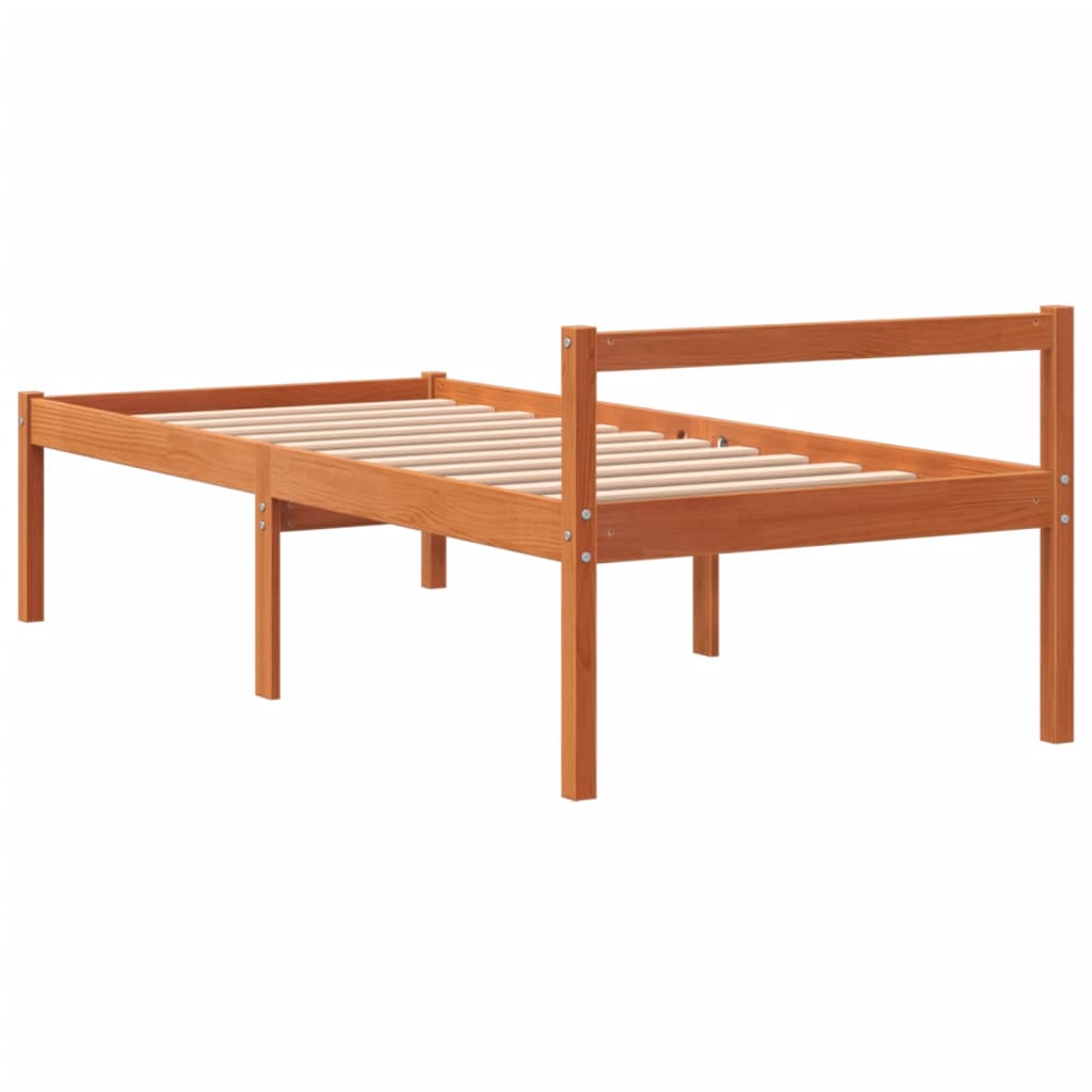 Seniorenbett ohne Matratze 75x190 cm aus massivem Kiefernholz