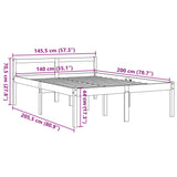 Seniorenbett ohne Matratze 140x200 cm aus massivem Kiefernholz