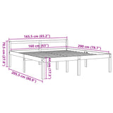 Seniorenbett ohne Matratze 160x200 cm aus massivem Kiefernholz