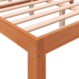 Bed frame with headboard wax brown 120x190cm pine wood