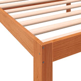 Bed frame with brown wax headboard 90x200 cm pine wood